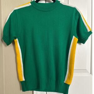 Vintage 60s Cheerleading Sweater Cheerleader Supply Co. Inc. Green Gold 34